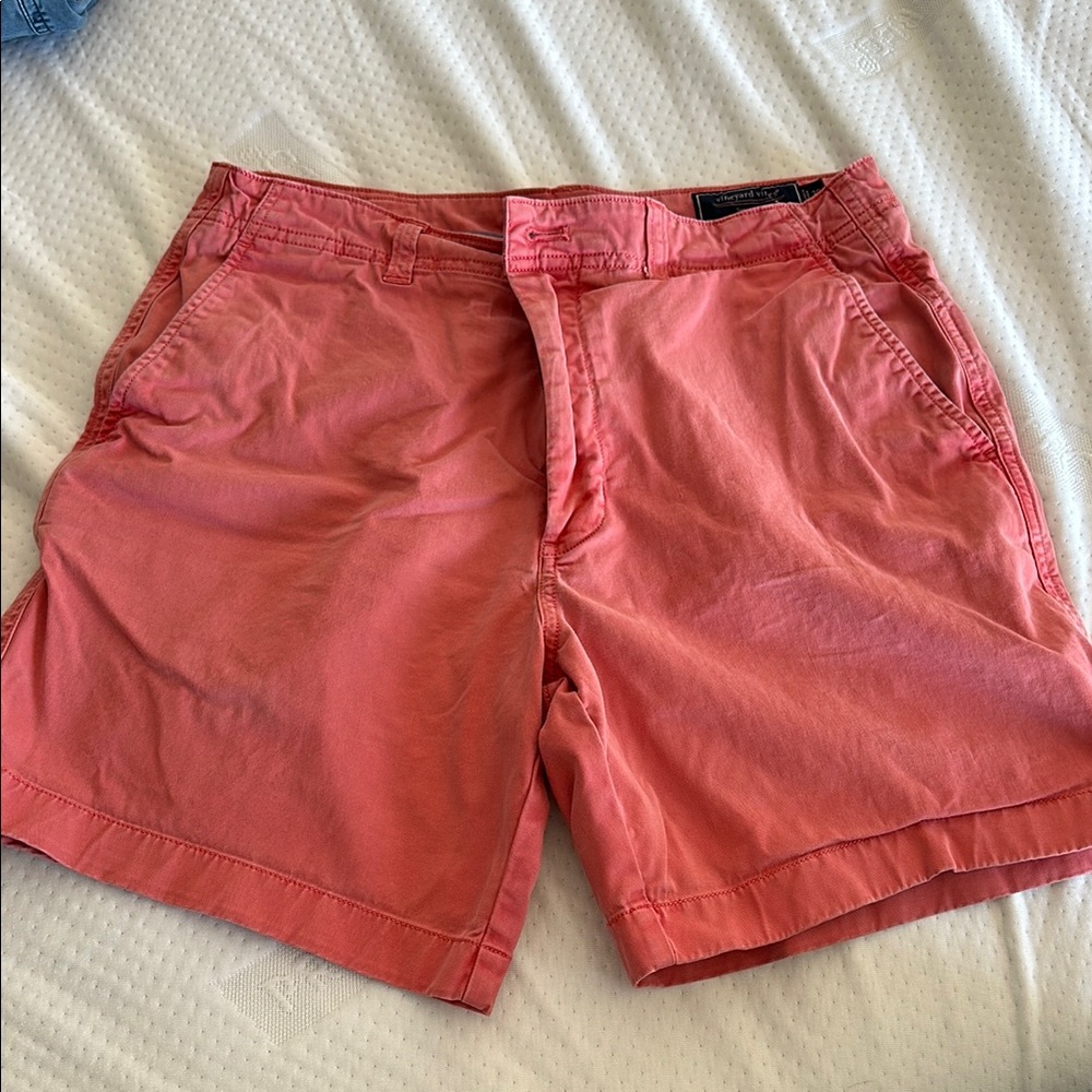 Vineyard Vines Pink and Orange Flat Front Shorts